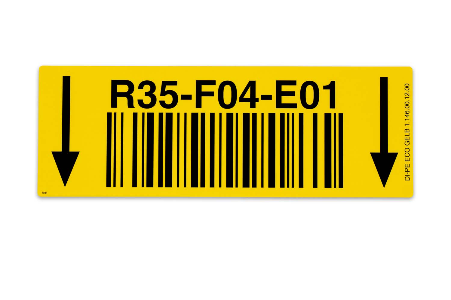 Das schnell und flexibel produzierte Barcode-Etikett in Gelb