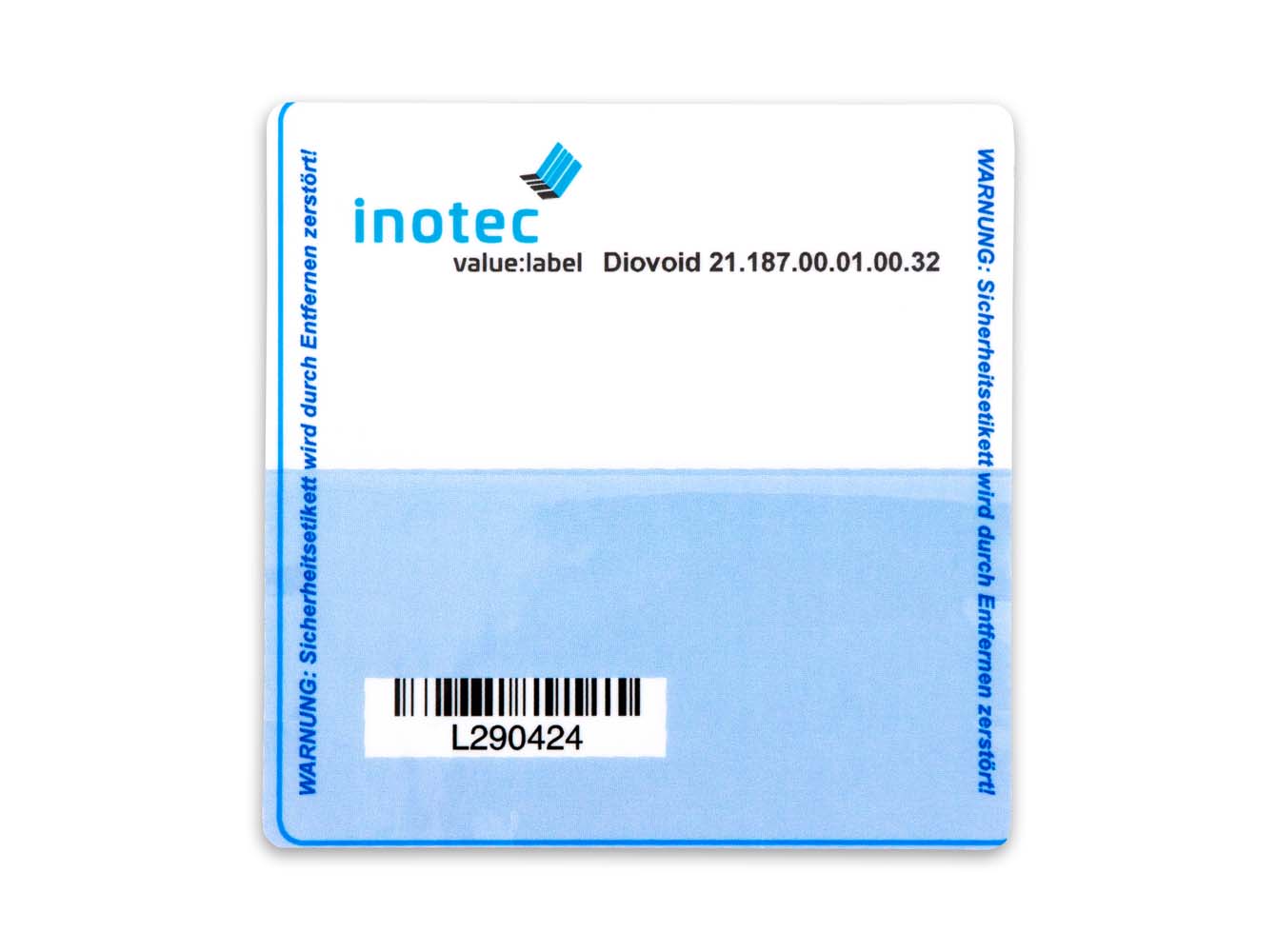 Bild von einem Barcode-Etikett für transparente Oberflächen